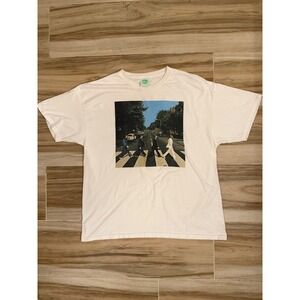 The Beatles Abbey Road Graphic T-Shirt White Mens XL 2005 Apple Corps Ltd
